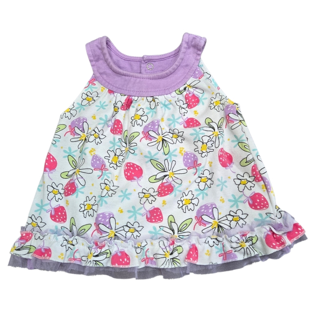 Kidgets Strawberry Print Halter Neck Tunic Tank Top 6-9 Months